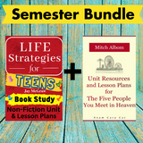 Life Skills High School ELA Nonfiction Unit + Novel Unit: Based on Life Strategies for Teens & The Five People You Meet in Heaven | PDF Download |  GRADES 9-12