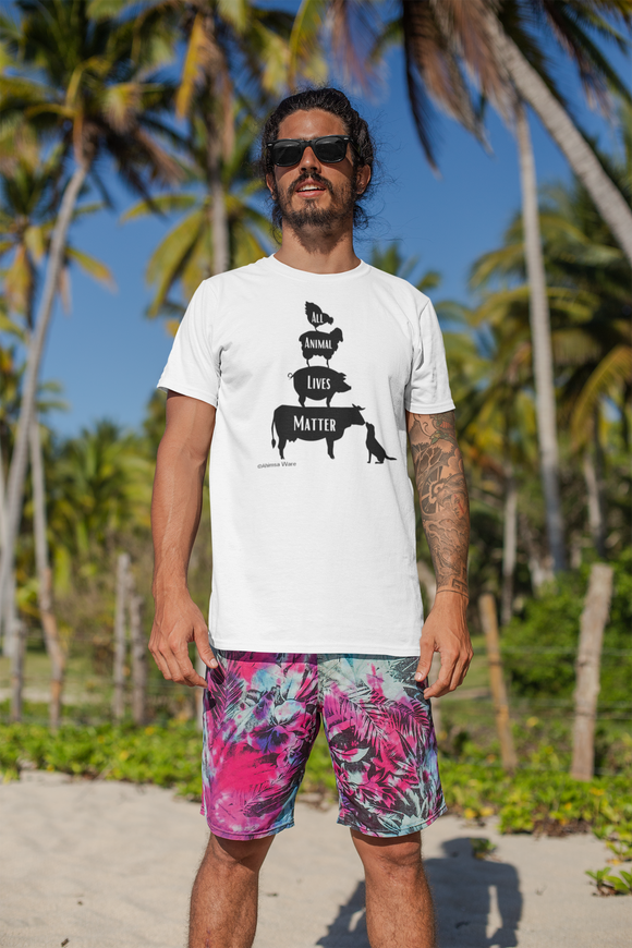 Vegan Unisex T-Shirt, All Animal Lives Matter,  Short Sleeve Tee, Ahimsa Ware, Vegan Gift, Speciesism