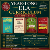 Year-Long ELA Curriculum Grades 9-12 | Two Non-Fiction + Two Novel Study Units | High School English Unit 36 Weeks | Instant Download PDF