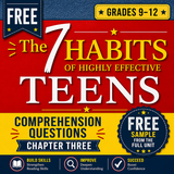 FREE Unit Preview & Sample Resource From The 7 Habits of Highly Effective Teens 14 Week Unit Plan: Comprehension Questions for Chapter Three | PDF Instant Download
