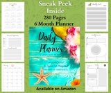 Daily Planner And Mindfulness Journal A Guided Journal For Inspired Life Management 180 Days of Mindfulness: Beach Themed Daily Planner