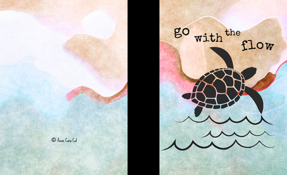 Go With The Flow Sea Turtle Composition Book: Wide Ruled Lined Blank Notebook