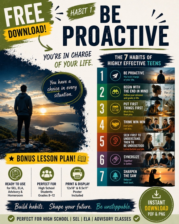 FREE 7 Habits of Highly Effective Teens Printable Poster + Bonus Lesso ...