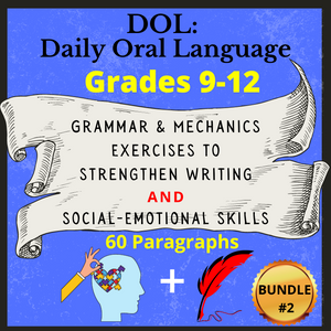 DOL BUNDLE # 2: Daily Grammar and Mechanics Exercises for Middle and High School Students  | 60 Paragraphs