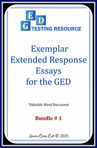 FREE: GED Extended Response Essay Exemplars: 5 Argumentative Essays + Structure Guide